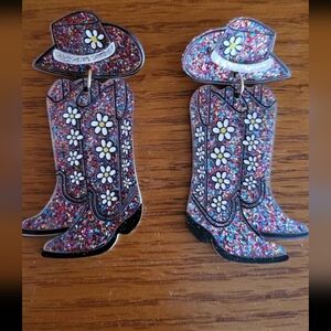 Colorful Cowboy Boot Earrings